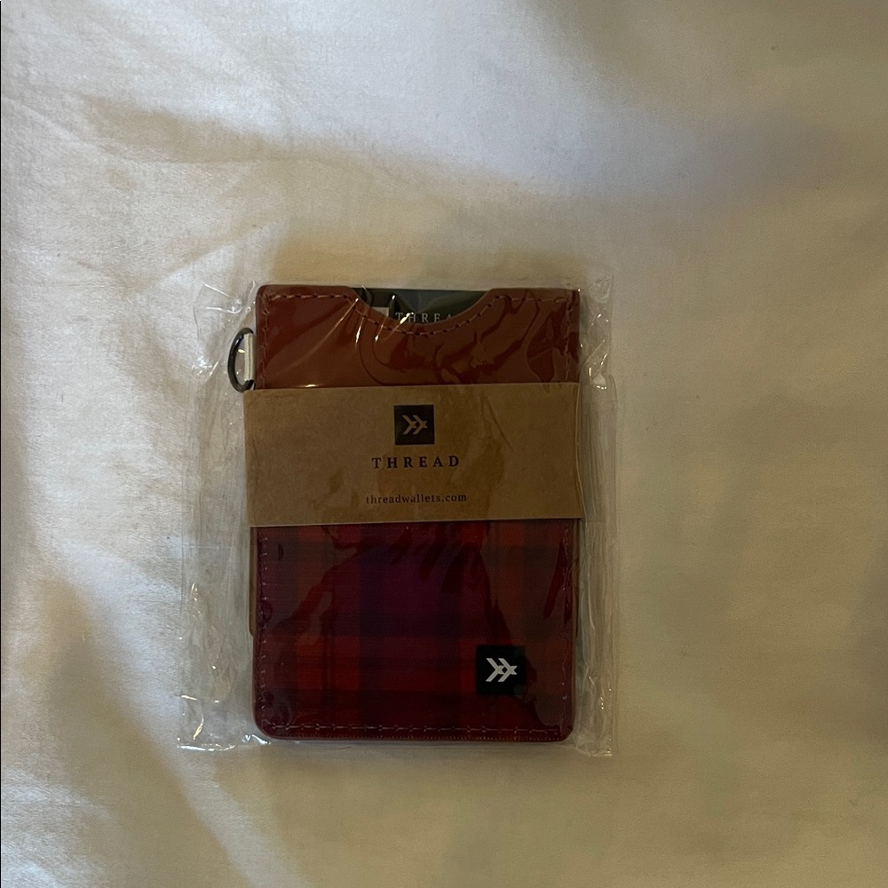 Thread Red Plaid Card Holder
